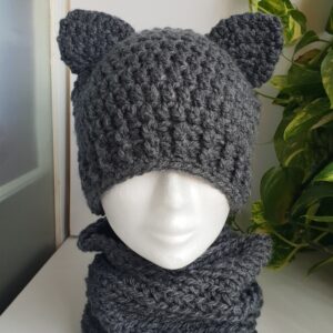 CONJUNTO GORRO Y CUELLO GATO LISO